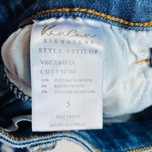 KanCan Girls Size 5 High Rise Ankle Skinny Jeans Blue Denim Frayed Hem - Picture 6 of 10